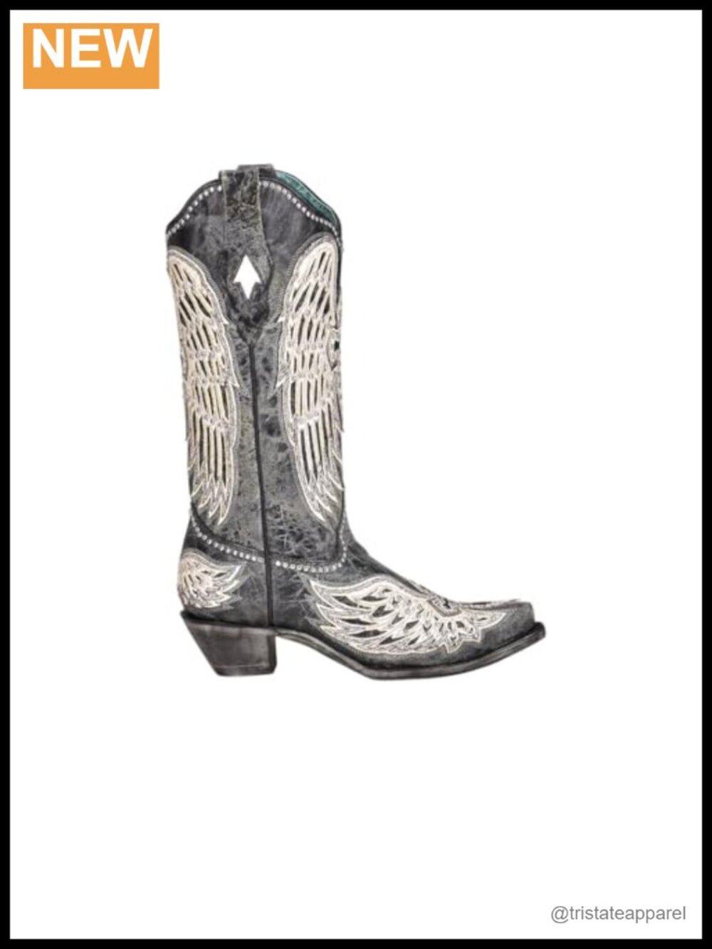 Corral Western Leather Snip Toe Boots Goodyear Welt Block Heel Pull-On